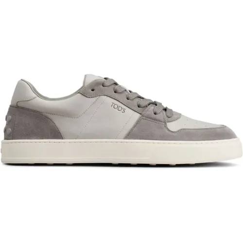 Grey Suede Panelled Sneakers , male, Sizes: 6 1/2 UK, 8 1/2 UK, 9 1/2 UK - TOD'S - Modalova