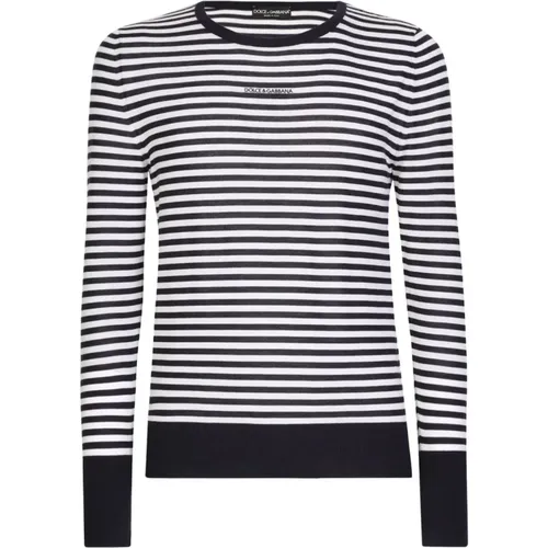 Sweaters with Logo Embroidery , male, Sizes: L, M - Dolce & Gabbana - Modalova