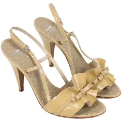 Pre-owned Leather sandals , female, Sizes: 7 1/2 UK - Moschino Pre-Owned - Modalova