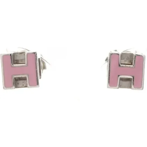 Pre-owned Jewellery, female, , Size: ONE SIZE Pre-owned Stainless Steel earrings - Hermès Vintage - Modalova