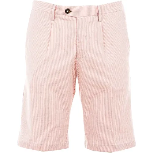 Herren Rosa Seersucker Bermuda Shorts , Herren, Größe: 2XS - Liu Jo - Modalova