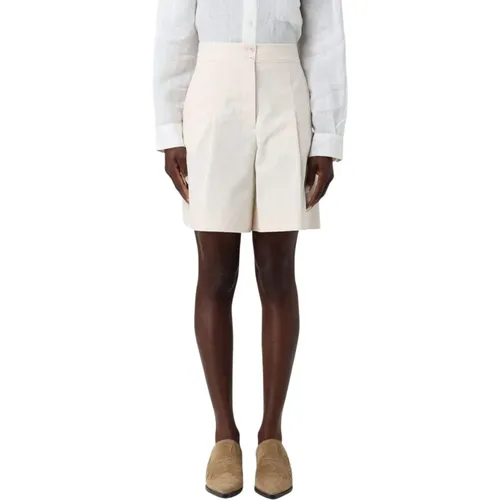 Short Shorts, female, , Size: 2XS Beige Pleated Cotton Shorts - A.p.c. - Modalova