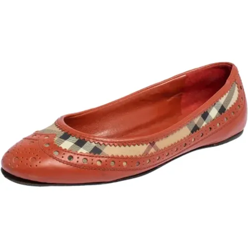 Pre-owned Flats, female, , Size: 6 US Pre-owned Coated canvas flats - Burberry Vintage - Modalova