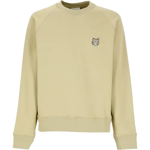 Cotton Sweatshirt with Fox Logo , male, Sizes: M, L - Maison Kitsuné - Modalova