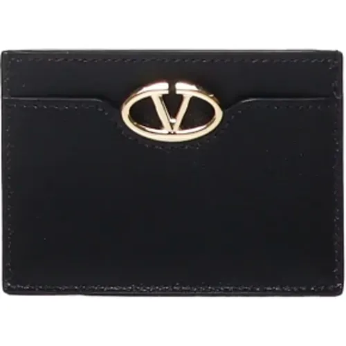 Wallets & Cardholders, female, , Size: ONE SIZE Leather Card Holder VLogo Wallet - Valentino Garavani - Modalova