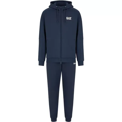 Training Sets, male, , Size: 3XL Cotton Hoodie Jogger Set - Emporio Armani EA7 - Modalova