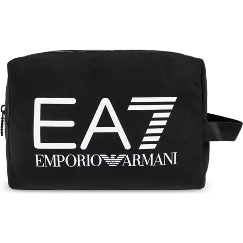 Toilet Bags, unisex, , Size: ONE SIZE Toiletry bag with printed logo - Emporio Armani EA7 - Modalova