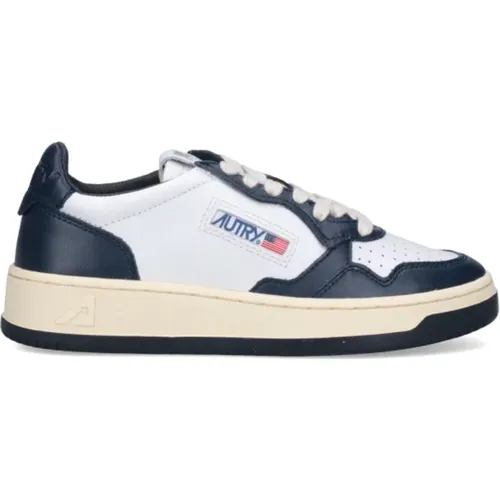 Weiße Low Top Sneakers,Blaue Sneakers mit Panel-Design - Autry - Modalova