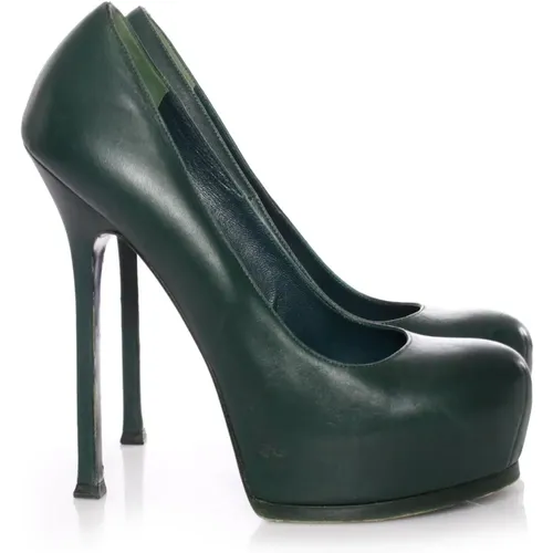 Pre-owned leather Tribtoo platform pumps , female, Sizes: 7 1/2 UK - Yves Saint Laurent Vintage - Modalova