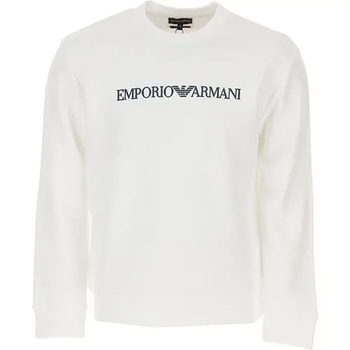 Herren Weißes Logo-Sweatshirt , Herren, Größe: L - Emporio Armani - Modalova