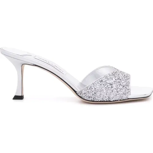 Metallic Glitter Slip-On Sandalen , Damen, Größe: 37 1/2 EU - Jimmy Choo - Modalova