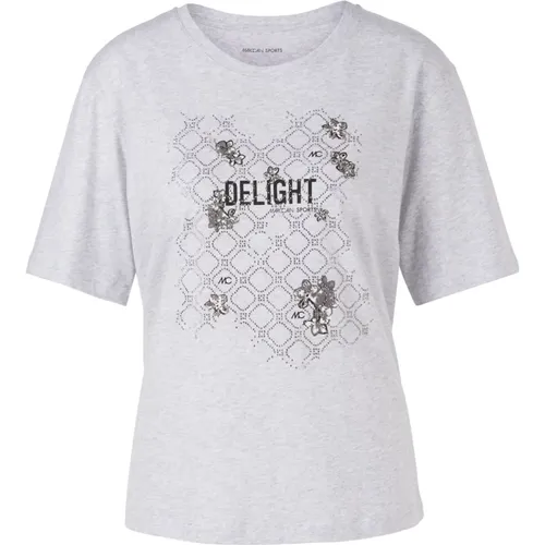 Glitter Motif Cotton T-Shirt , Damen, Größe: XL - Marc Cain - Modalova