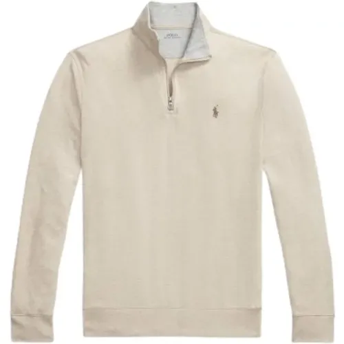 Seidiger Halb-Zip Baumwollmischpullover , Herren, Größe: M - Polo Ralph Lauren - Modalova