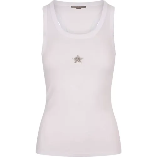 Kristallstern Weiße Tanktop , Damen, Größe: XS - Stella Mccartney - Modalova