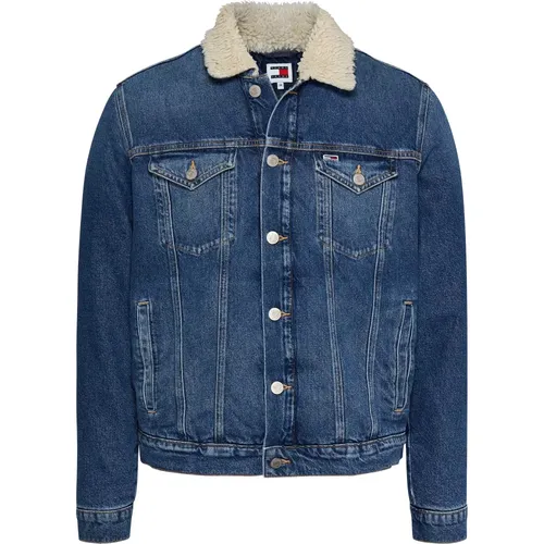 Blaue Jacke für Männer Ss24 , Herren, Größe: M - Tommy Jeans - Modalova