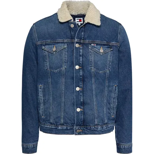 Blaue Jacke für Männer Ss24 , Herren, Größe: L - Tommy Jeans - Modalova