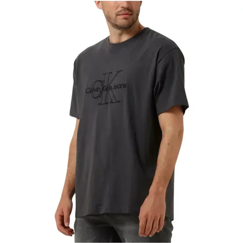 Herren Polo T-Shirts Monologo Washed Tee , Herren, Größe: S - Calvin Klein - Modalova