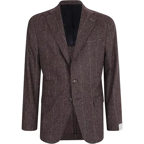 Blazers, male, , Size: L Silk Wool Cashmere Jacket Ticket Pocket - Eleventy - Modalova