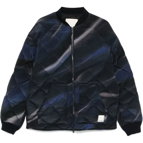 Blaue Diamantgesteppte Steppjacke , Herren, Größe: L - Emporio Armani - Modalova