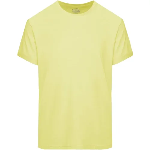 Crew-neck T-shirt in slub jersey , male, Sizes: XL, XS, 2XL, L, M, S - BomBoogie - Modalova