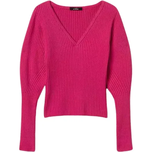 V-neck Knitwear, female, , Size: S Fuchsia Ribbed Sweaters Actitude Collection - Twinset - Modalova