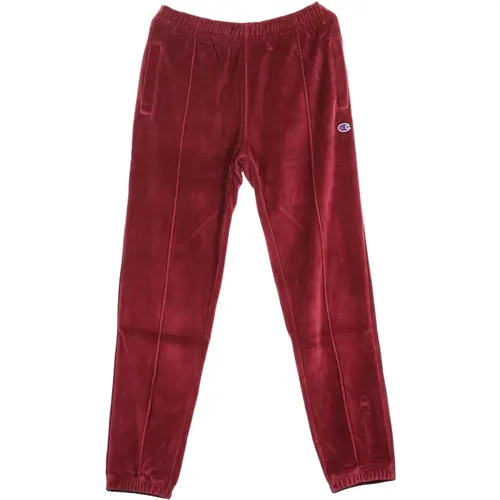 Sweatpants, male, , Size: S Burgundy Straight Hem Pants - Champion - Modalova