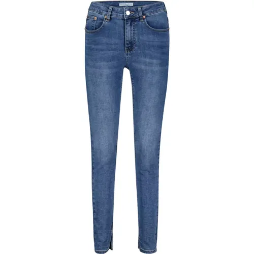 Klassische Blaue Skinny Jeans mit Distressed-Detail - Red Button - Modalova