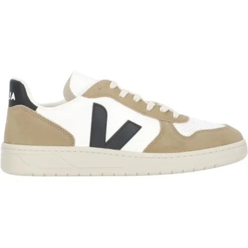 Sneakers, male, , Size: 12 US Beige Pebbled Leather Sneakers - Veja - Modalova