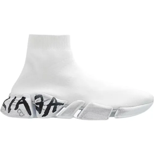 Weiße Slip-On Distressed Sneakers , Damen, Größe: 37 EU - Balenciaga - Modalova