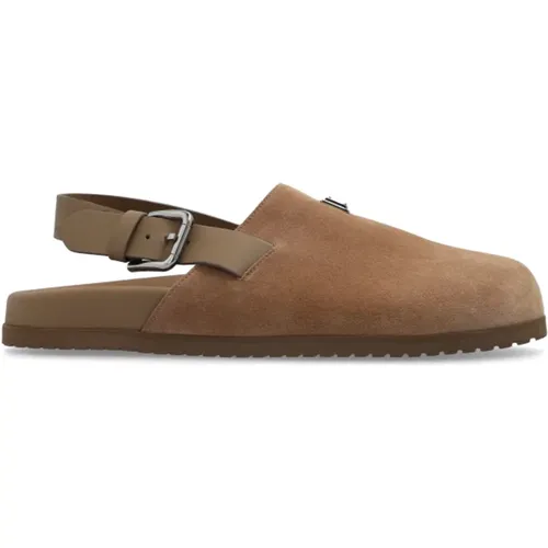 Clogs, male, , Size: 9 US Suede Slippers - Dolce & Gabbana - Modalova