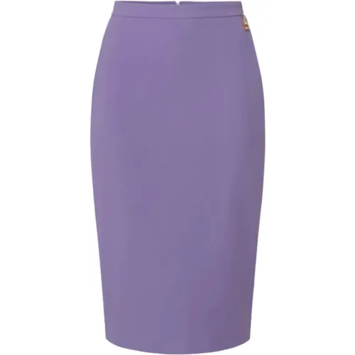 Midi Skirt with French Pockets , female, Sizes: L, S - Elisabetta Franchi - Modalova