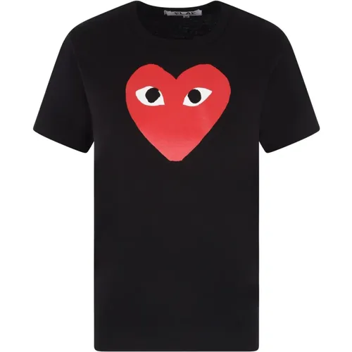 T-Shirts, female, , Size: XL Heart Print T-shirt - Comme des Garçons Play - Modalova