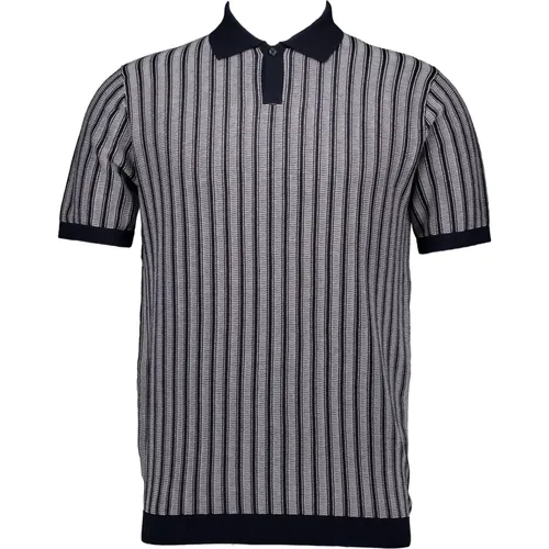 Jacquard SS Polo in Dunkelblau - Gentiluomo - Modalova