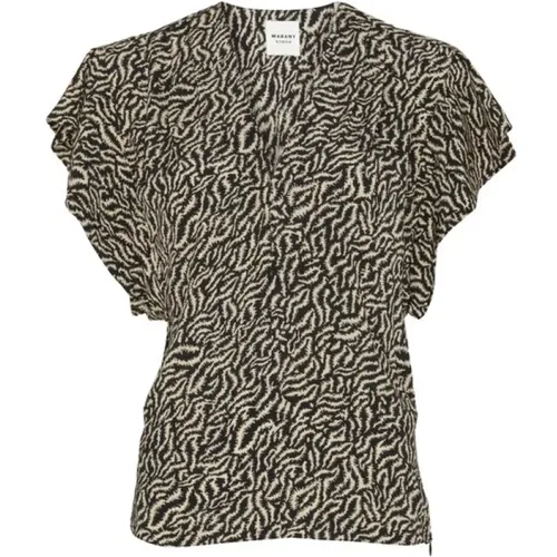 Abstraktes Print V-Ausschnitt Top - Isabel Marant Étoile - Modalova