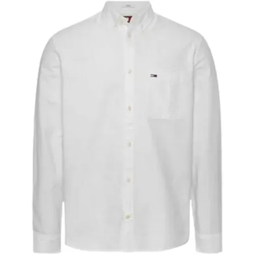 Klassisches Weißes Hemd , Herren, Größe: 2XL - Tommy Jeans - Modalova