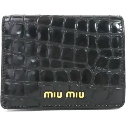 Pre-owned Leather wallets , male, Sizes: ONE SIZE - Miu Miu Pre-owned - Modalova