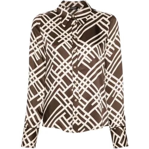 Geometric-Pattern Shirt , female, Sizes: XS, L, M, S - Liu Jo - Modalova