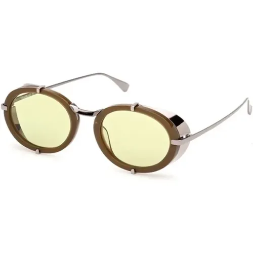 Silver Oval Sunglasses , female, Sizes: 51 MM - Max Mara - Modalova