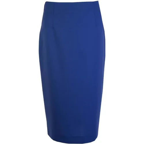 Blue Pencil Skirt in Wool Lardini - Lardini - Modalova