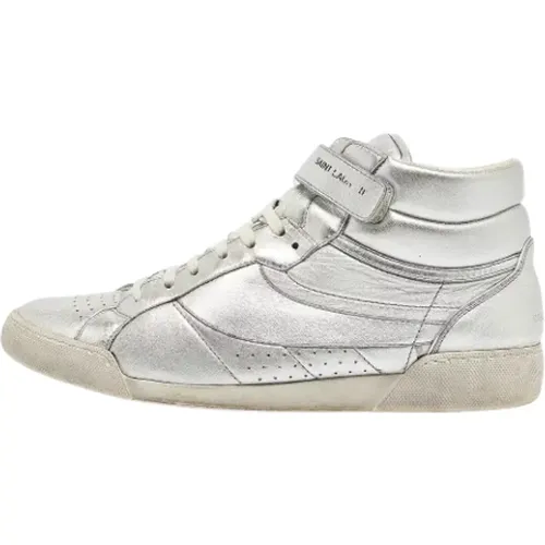 Pre-owned Sneakers, male, , Size: 10 1/2 US Pre-owned Leather sneakers - Yves Saint Laurent Vintage - Modalova