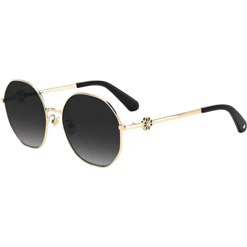 Sunglasses, female, , Size: 56 MM Gold/Grey Shaded Venus Sunglasses - Kate Spade - Modalova