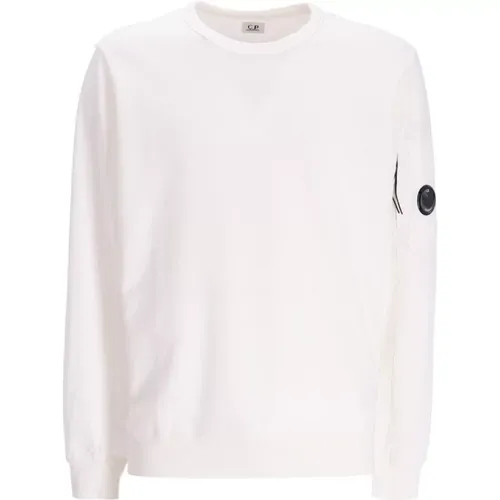 Weißer Leichter Fleece Rundhals-Sweatshirt - C.P. Company - Modalova