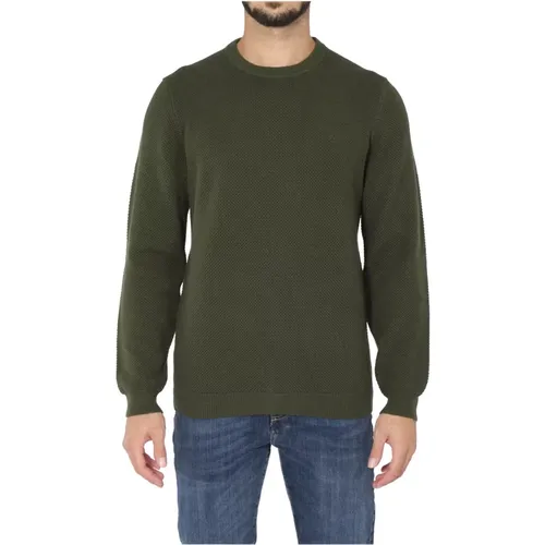 Men Military Round Rice Knit Sweater , male, Sizes: XL - Sun68 - Modalova