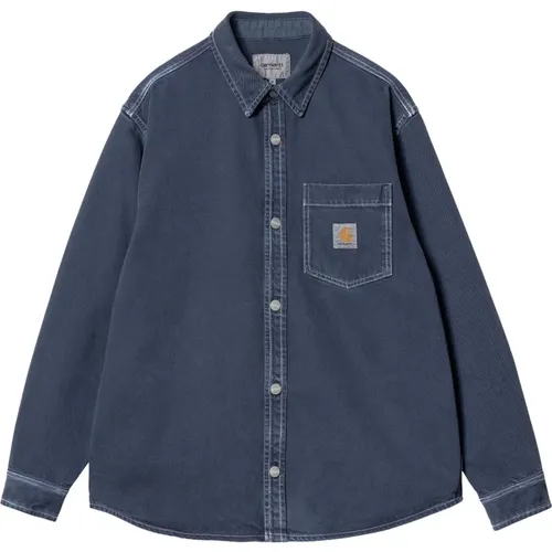 Denim Hemdjacke mit Abriebwaschung , Herren, Größe: S - Carhartt WIP - Modalova