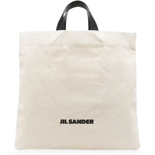 Tote Bags, unisex, , Size: ONE SIZE Cotton Linen Tote Shopper Bag - Jil Sander - Modalova