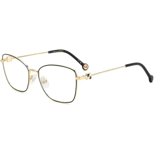 Glasses, unisex, , Size: 56 MM Matte Black Gold Eyewear Frames - Carolina Herrera - Modalova