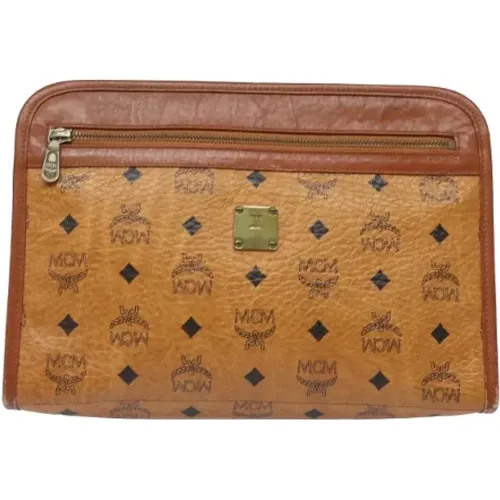 Pre-owned Clutches, female, , Size: ONE SIZE Pre-owned Canvas clutches - MCM Pre-owned - Modalova