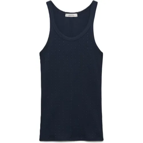 Geripptes Tanktop mit Hotfix-Verzierung , Damen, Größe: XL - dorothee schumacher - Modalova