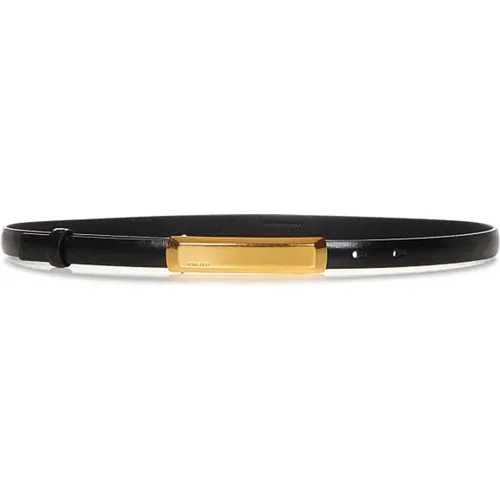 Leather Belt with Gold-Toned Buckle , female, Sizes: 75 CM - Tom Ford - Modalova