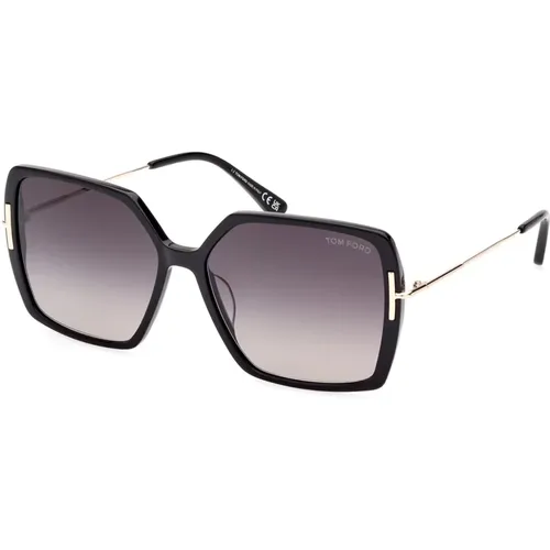 Joanna Sonnenbrille - Glänzend Schwarz/Dunkelgrau , Damen, Größe: 59 MM - Tom Ford - Modalova